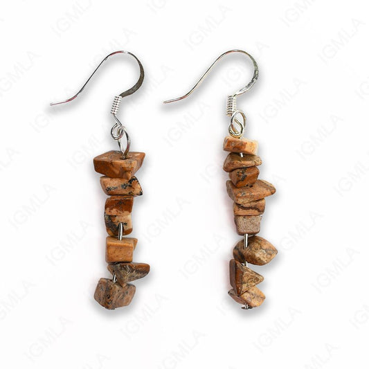 Picture Jasper Chips Earrings
