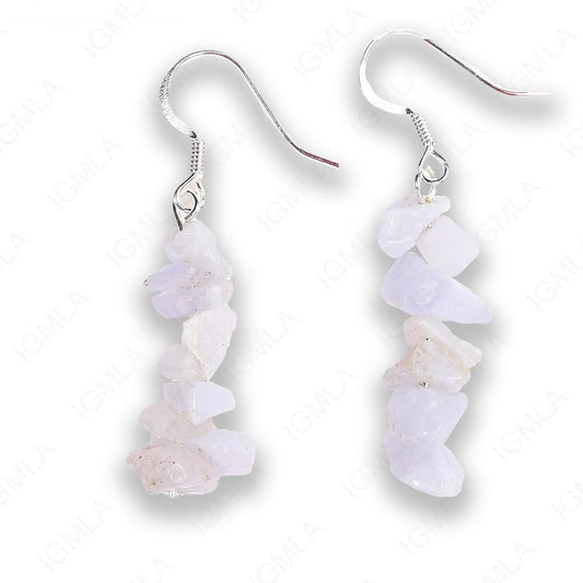 Blue Lace Agate Chips Earrings