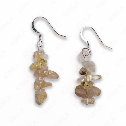 Multi Rutilated Quartz Chips Earrings