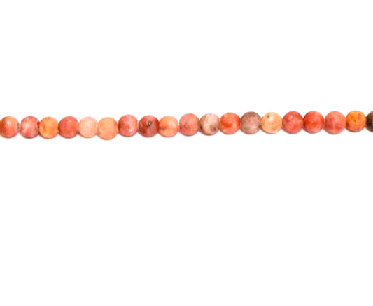 4mm Chilli Jasper Round Matt Beads