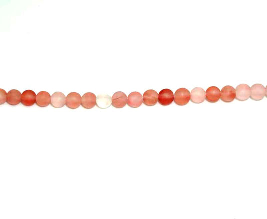 4mm Cherry Quartz Round Matt Beads