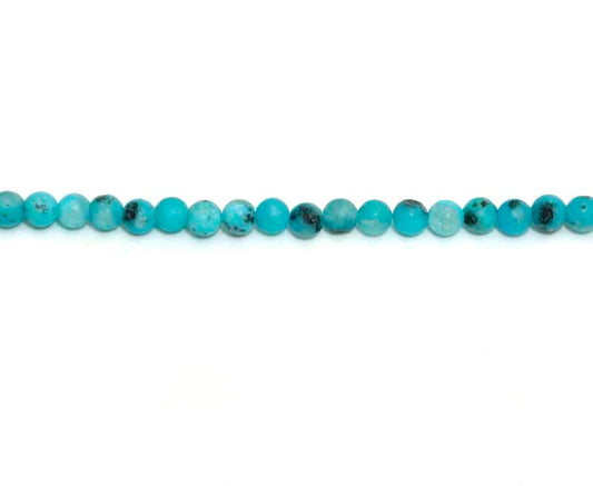 4mm Dyed Kiwi Aqua Round Matt Beads