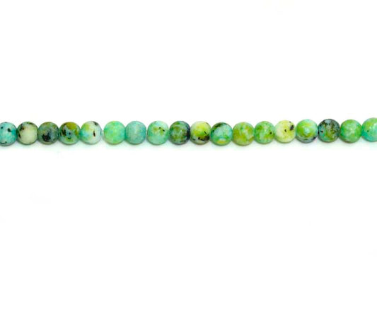 4mm Dyed Yellow Chrysocolla Jasper Round Matt Beads