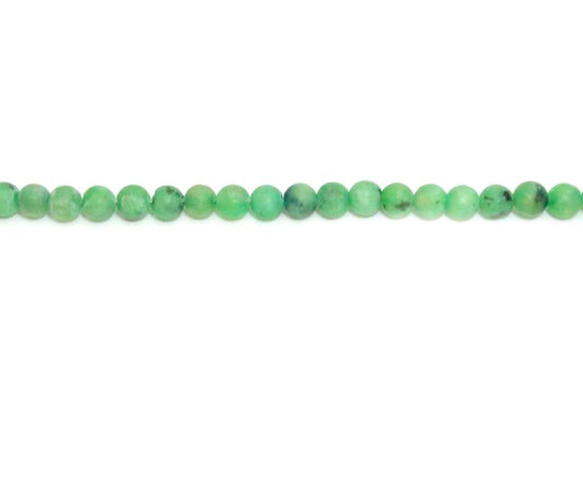 4mm Dyed Kiwi Emerald Round Matt Beads