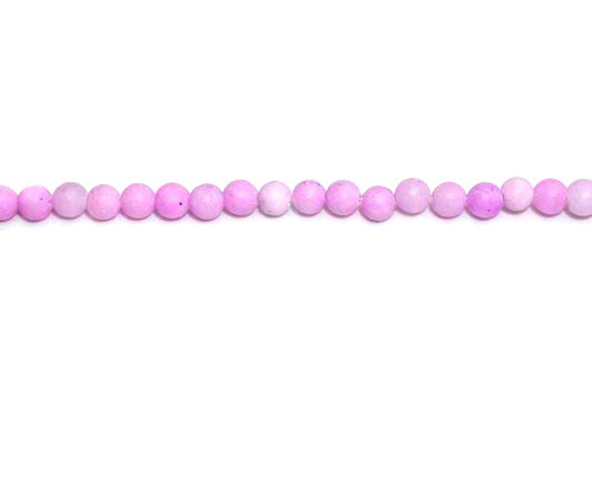 4mm Dyed Purple Jade Round Matt Beads