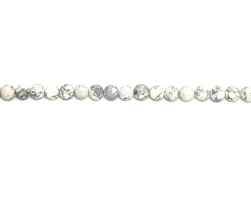 4mm Mexico White Turquoise Round Matt Beads
