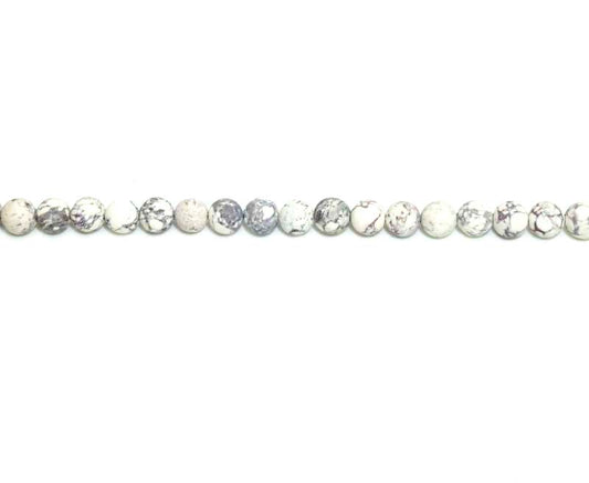 4mm Mexico White Turquoise Round Matt Beads