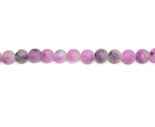 6mm Dyed Purple Kiwi Round Matt Beads