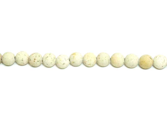 6mm River Stone Round Matt Beads