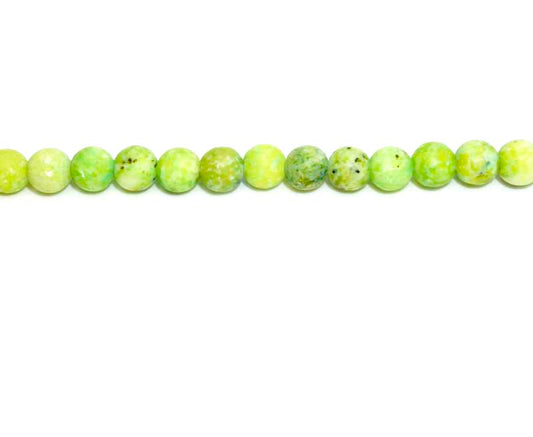 6mm Dyed Yellow Chrysocolla Jasper Round Matt Beads
