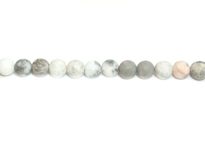 6mm Pink Zebra Jasper Round Matt Beads