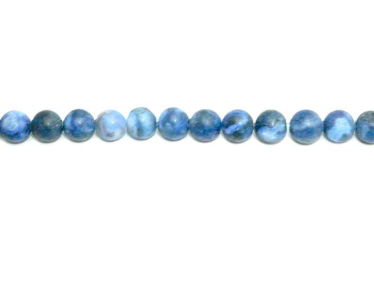 6mm Dyed Demin Lapis Round Matt Beads