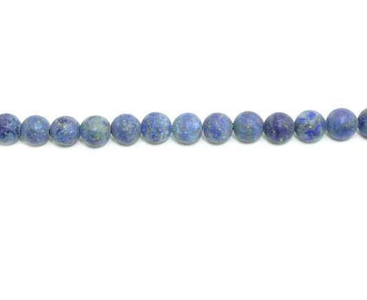 6mm Dyed Lapis Round Matt Beads