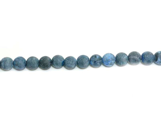 6mm Dyed Demin Lapis Round Matt Beads