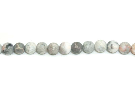 6mm Pink Zebra Jasper Round Matt Beads