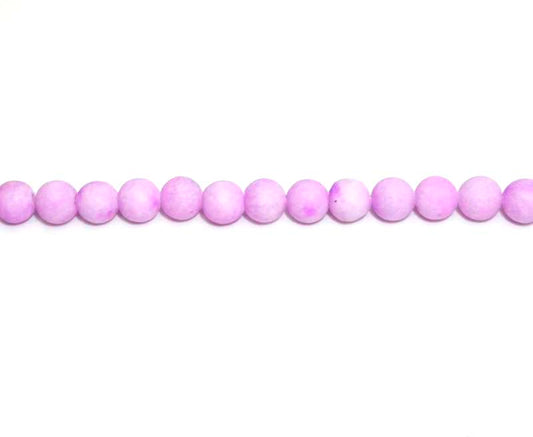 6mm Dyed Purple Jade Round Matt Beads