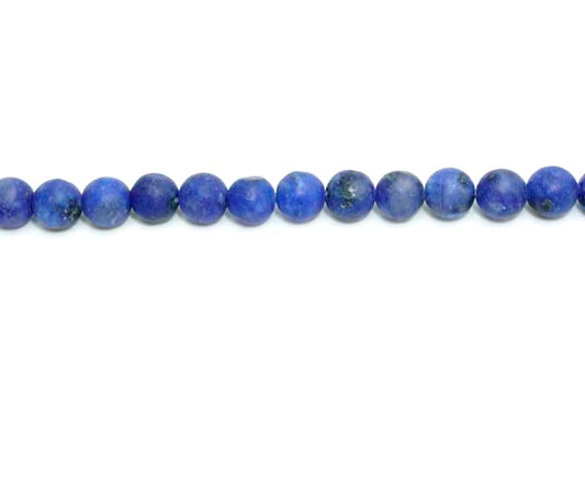 6mm Dyed Lapis Jasper Round Matt Beads