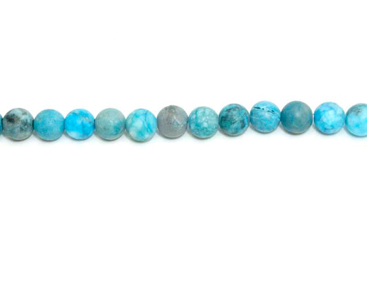 6mm Dyed Blue Zebra Jasper Round Matt Beads