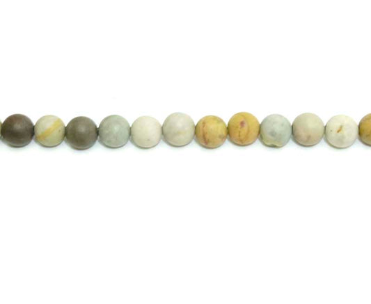 6mm American Picture Jasper Round Matt Beads