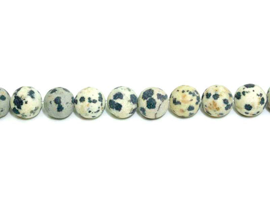 8mm Dalmation Jasper Round Matt Beads