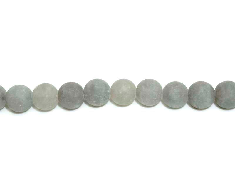 8mm Grey Agate Round Matt Beads
