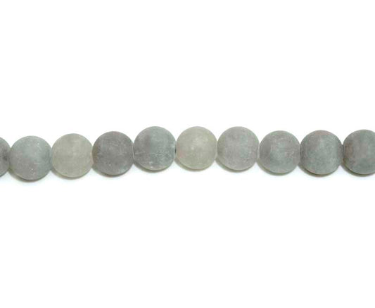 8mm Grey Agate Round Matt Beads