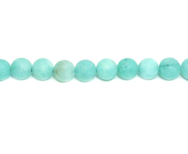 8mm Dyed Aqua Quartz Round Matt Beads