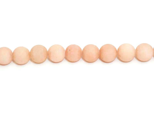 8mm Dyed Orange Quartz Round Matt Beads