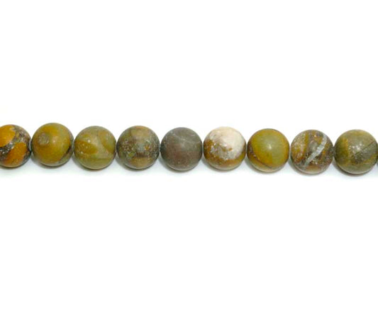 8mm Bamboo Jasper Round Matt Beads