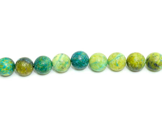 8mm Dyed Green/Blue Russian Jade Round Matt Beads