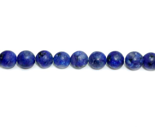 8mm Dyed Lapis Round Matt Beads