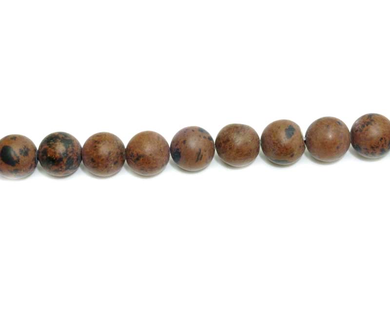 8mm Mahogany Obs. Round Matt Beads