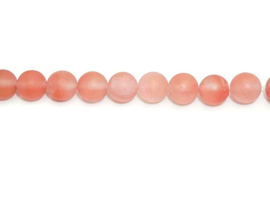 8mm Cherry Quartz Round Matt Beads