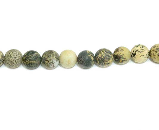 8mm Paint Brush Jasper Round Matt Beads