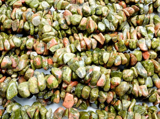 36 inch Unakite Chips Beads