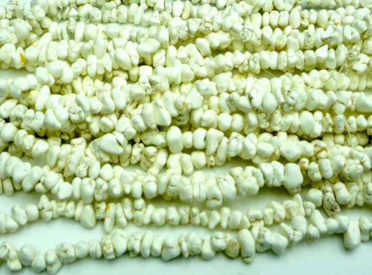 36 inch White Magnesite Chips Beads