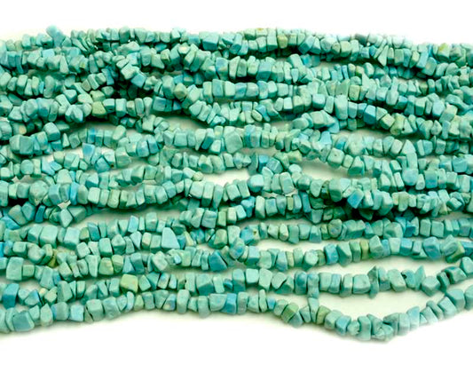 36 inch Syntheticthetic Turquoise Chips Beads