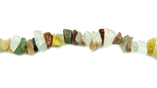 36 inch Multi Rutilated Quartz Chips Beads