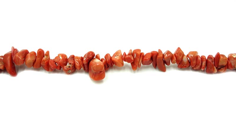36 inch Pink Coral Dyed Chips Beads