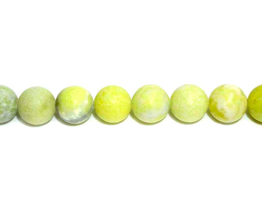 16 inch 10 mm Matted Pineapple Jasper Natural Round Beads