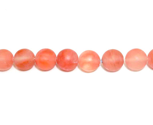 16 inch 10 mm Matted Cherry Quatz Round Beads