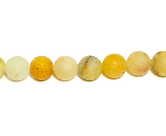 16 inch 10 mm Matted Yellow Quatz Round Beads