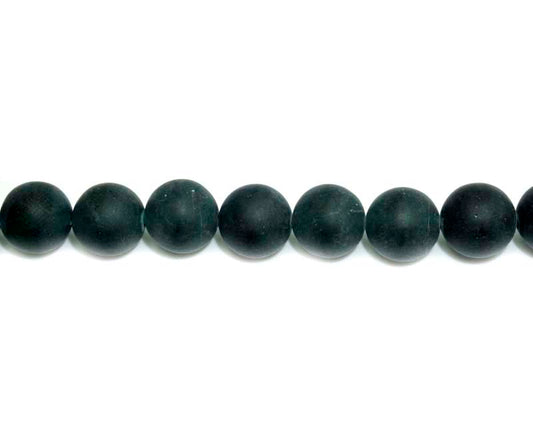 16 inch 10 mm Matted Synthetic Black Agate Natural Round Beads