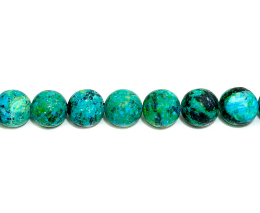 16 inch 10 mm Matted Blue Chrysocollajasper Dyed Round Beads