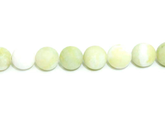 16 inch 10 mm Matted Flower Serpentine Round Beads