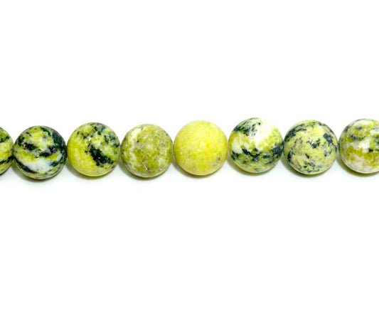 16 inch 10 mm Matted Yellow Turquoise Jasper Dyed Round Beads