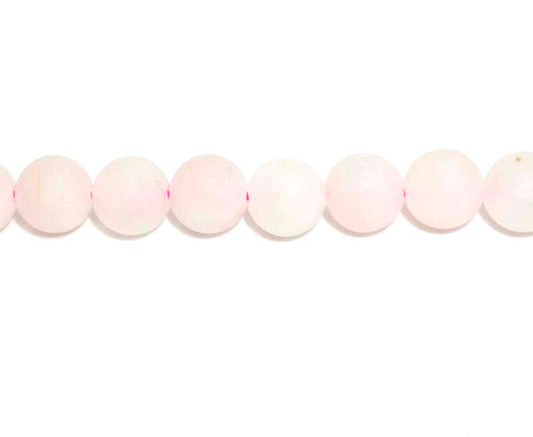 16 inch 10 mm Frosted Rose Quartz Round Beads