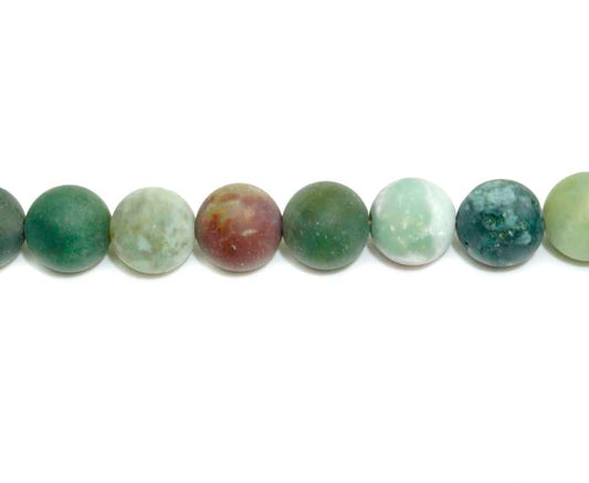 16 inch 10 mm Frosted Fancy Jasper Round Beads