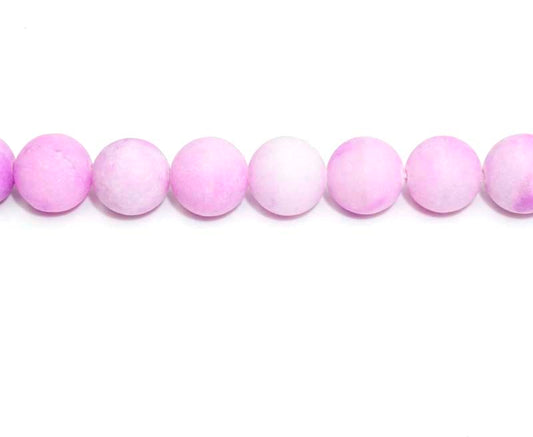 16 inch 10 mm Matted Purple Dyed Jade Round Beads
