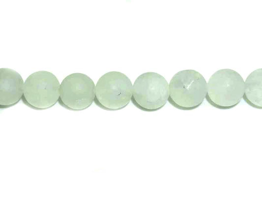 16 inch 10 mm Matted Rock Crystal Round Beads